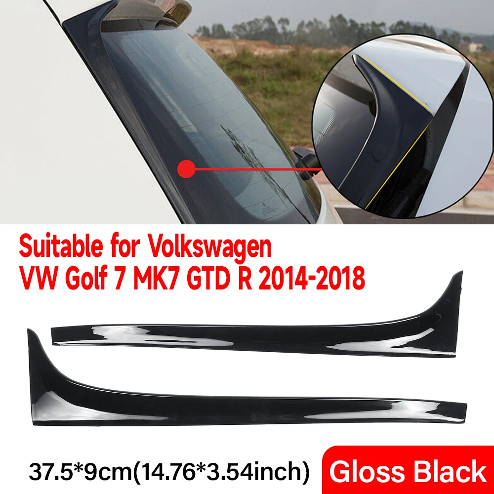 

2Pcs Car Rear Window Spoiler Side Wing Gloss Black/Carbon Fiber For Volkswagen VW Golf 7 MK7 GTD R 2014-2018 Auto Accessories