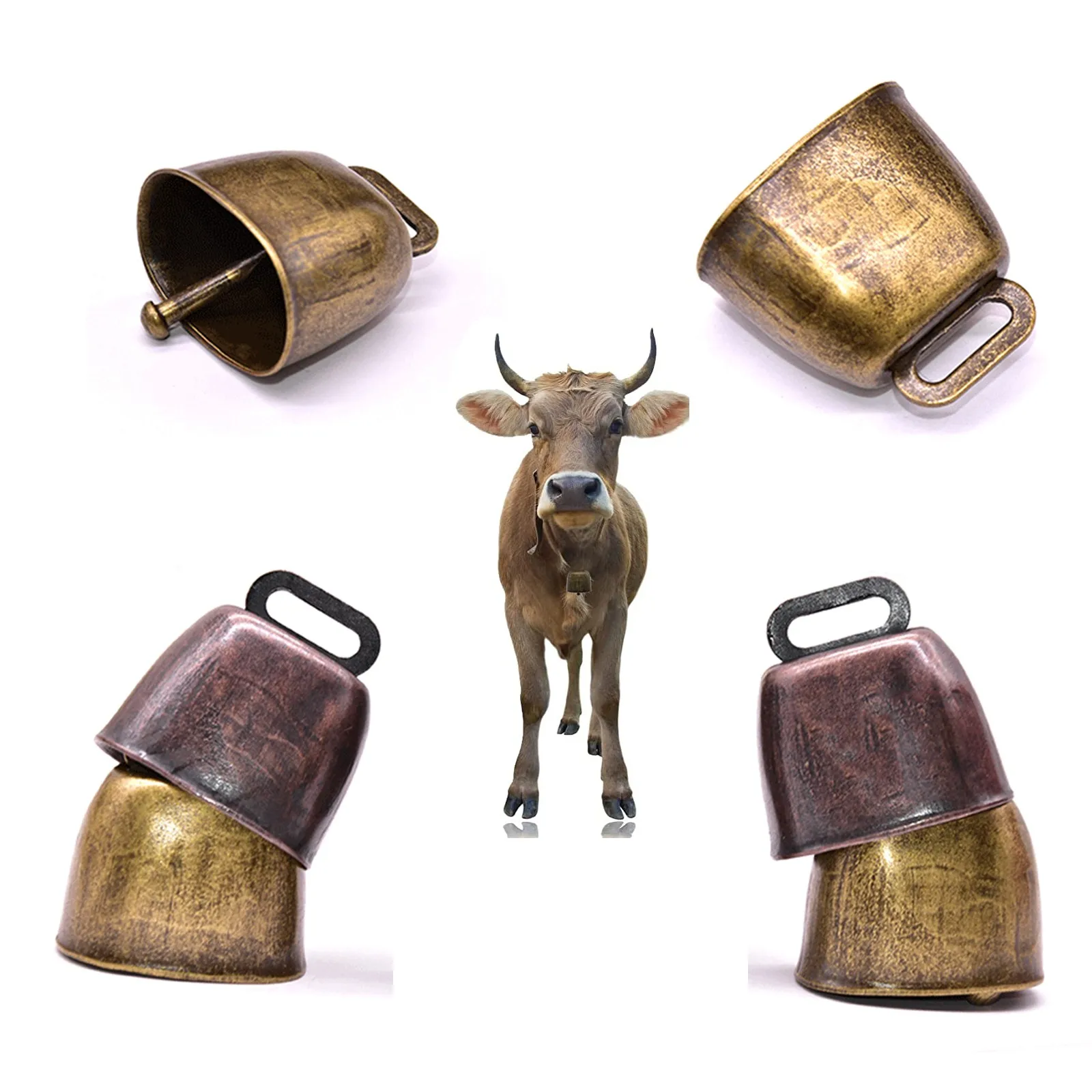 Cow Horse Sheep Grazing Copper Bells Cattle Farm Animal Copper Loud Bronze Bell Chains For Hanging Decoración Hogar Wholesale