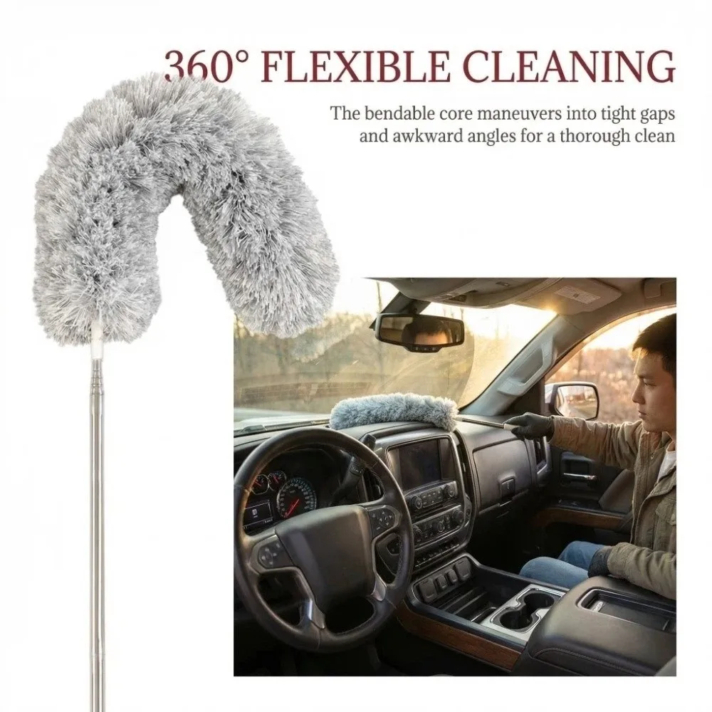Durable Extendable Duster Washable Fiber Cleaning Duster Static Adsorption Bendable Home Cleaning Tool Household Use view 2