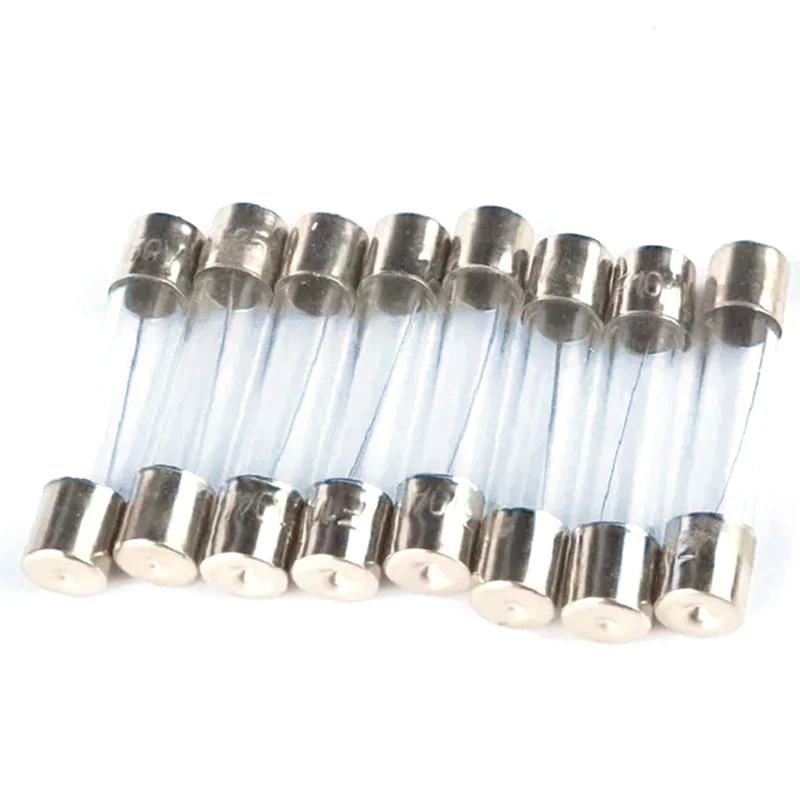 100PCS 5*20mm 5x20 Fast Blow Glass Tube Fuses 5x20MM 250V 0.5 1 2 3 4 5 6 8 10 15 20 25 30 A AMP Fuse 5*20 Car Glass Tube Fuses