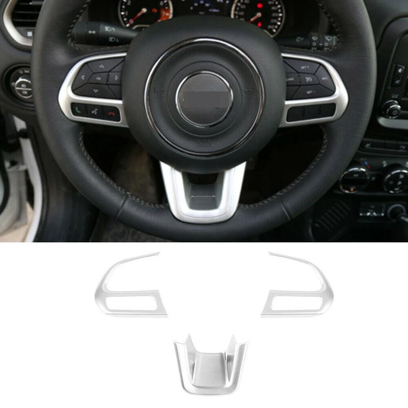 Car Steering Wheel Cover Trim Interior Accessories for Jeep Renegade 2015-2020 Compass 2017-2020