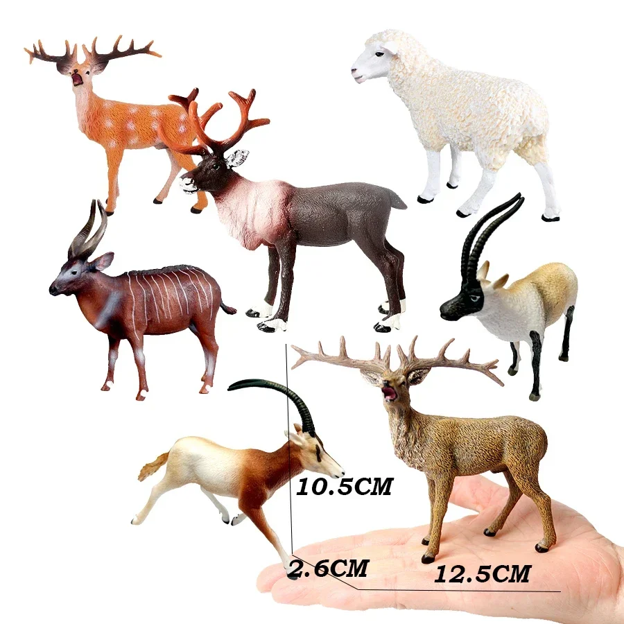 Cervo di plastica Modello Giocattoli Renna di Natale Alce Elano Antilope Giraffa Figurine di animali Action Figure Animali selvatici Giocattolo Regali per bambini