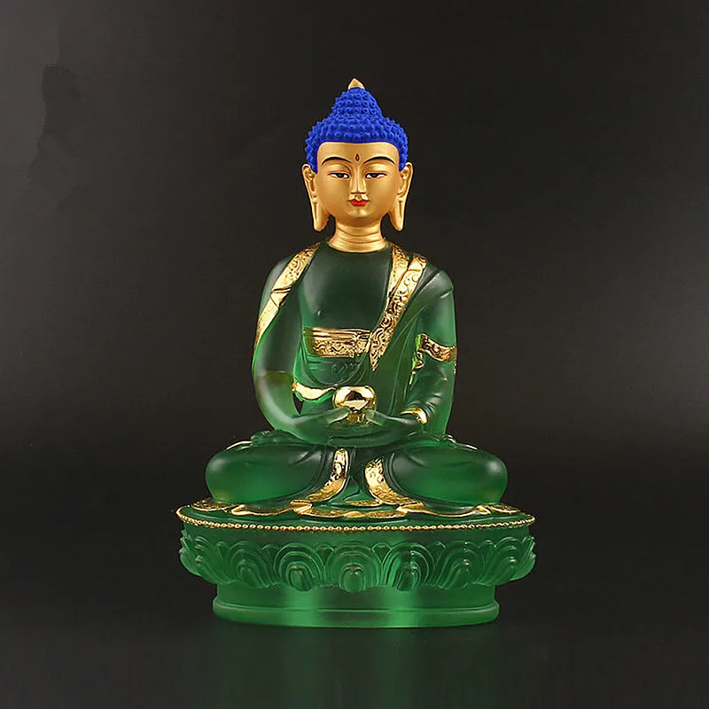 

Delicate 20.5cm Green Color Resin Auspicious Rulai Buddha Statue,Tibetan Keep Safe Suppliers Home Putting Decorations Figurines