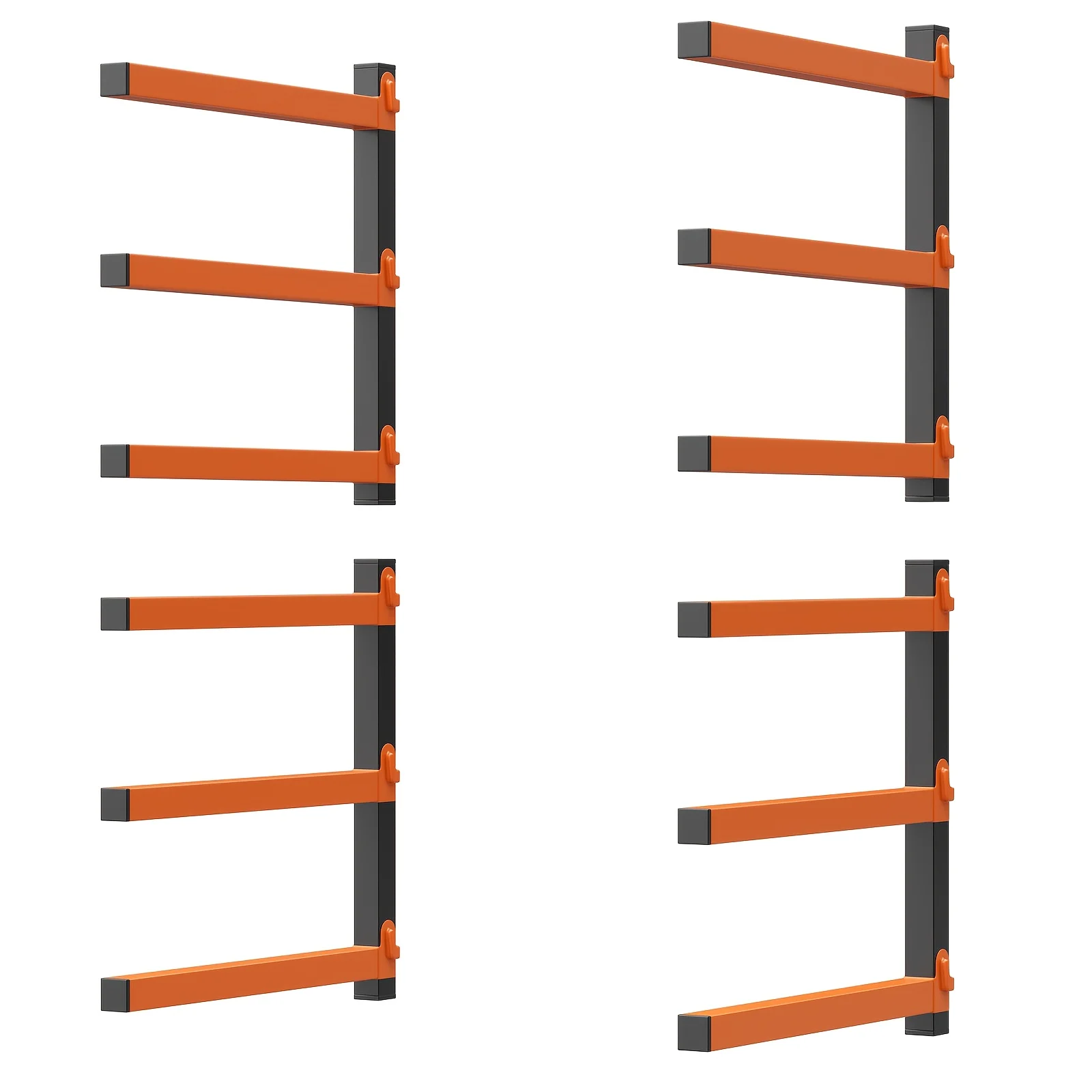 

Wood Organizer Lumber Storage Rack Lumber Organizer with 3-Level, Heavy Duty Floating Lumber Shelf, 4pcs, Storage Racks