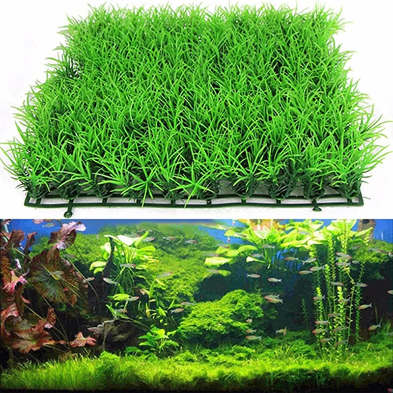 Aquarium Planted Tank Substrate - Artificial Water Grass Plant Lawn Green