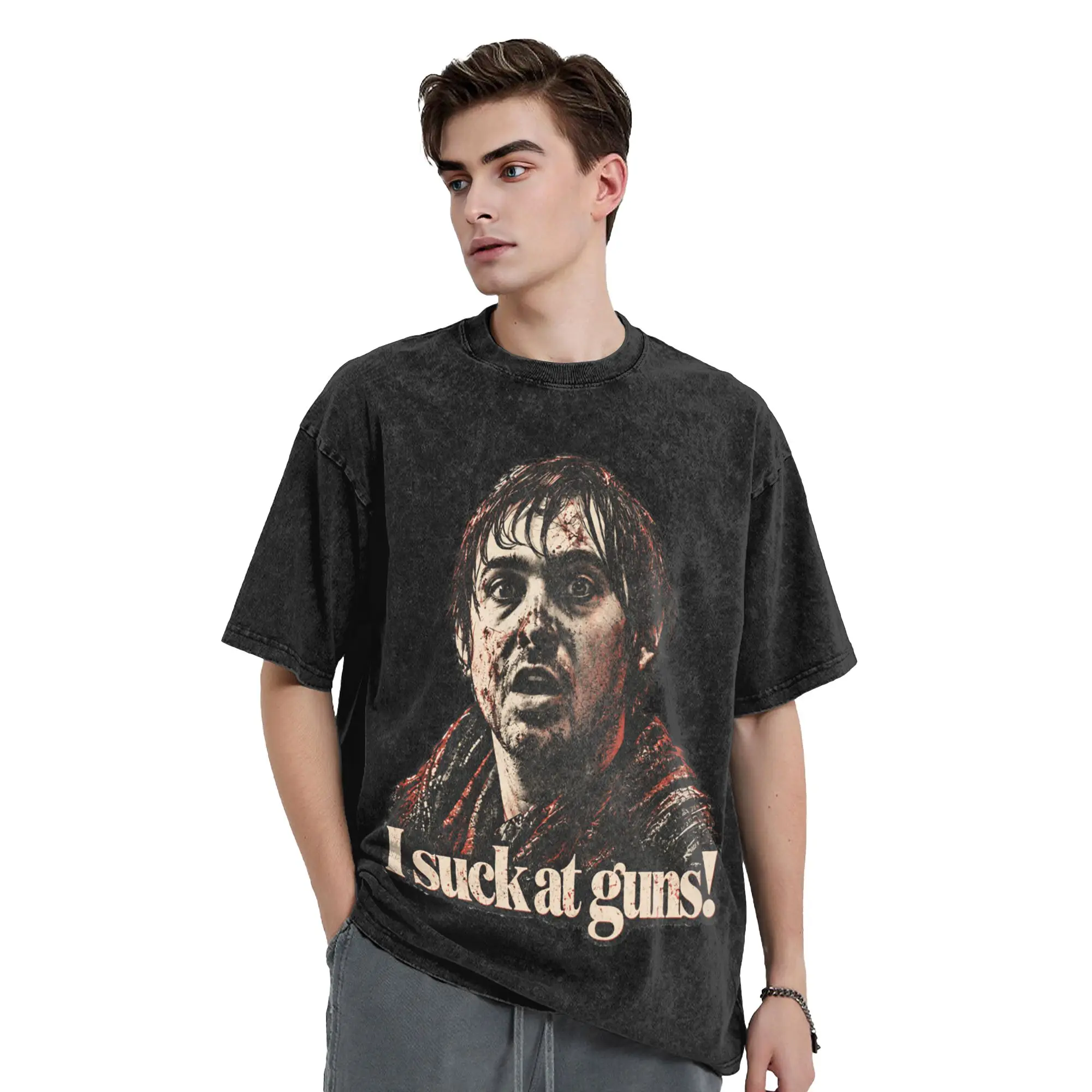 Resident Evil Movie Bryan Hodukavich T-Shirt for Men Round Collar 100% Cotton Washed T Shirts  Short Sleeve Tee Shirt Clothes