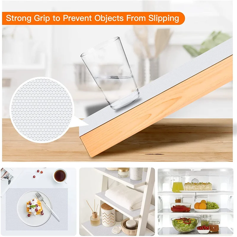 Reusable Drawer Liners Washable Dustproof and Non-slip Placemats Kitchen Cabinet Mats Refrigerator Non-slip Liners Shelf Paper