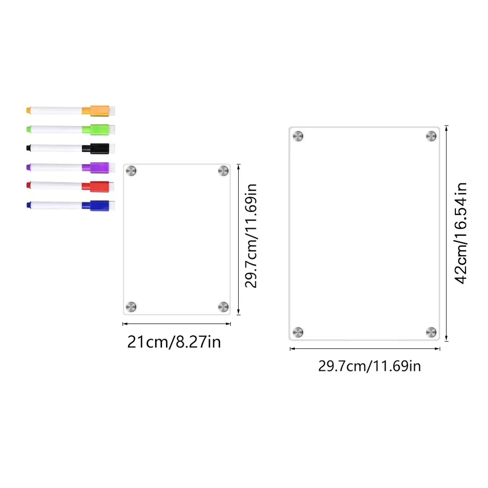 Clear Acrylic Magnetic Calendar Fridge Calendar Message Board Monthly Weekly Calendar Reusable Magnetic Dry Erase Board For Home