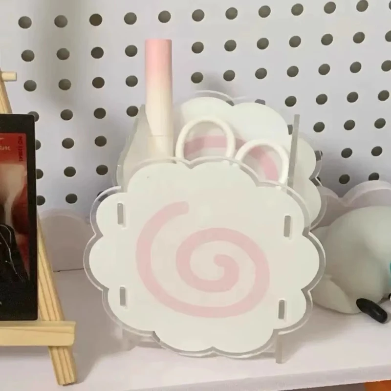 Kawaii Sweet Pen Holder Korean Style Desktop Organizers Box Cosmetic Brush Student Stationery Storage Box Home Office Supplies