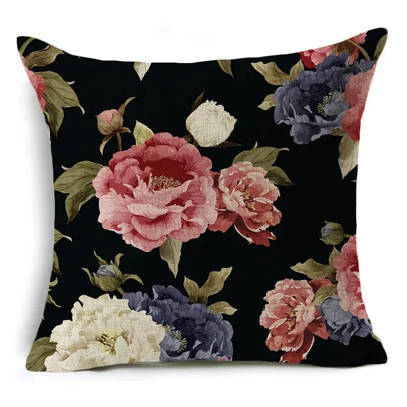 

Black Rose Pillow Cover, Home Sofa, Pillow Back Cushion Wholesale, Home Decoration