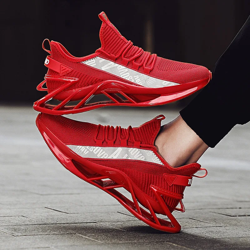 

Весенне-осенние повседневные туфли с усиленными лезвиями, дышащая спортивная мужская обувь большого размера для бега