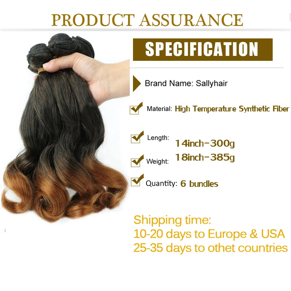 French kinky Curly Hair Weave Bundles Synthetic Hair 6Ps/Lot 14/18 Inch Nature Brown Color Wavy Hair Bundles Hair Extensions