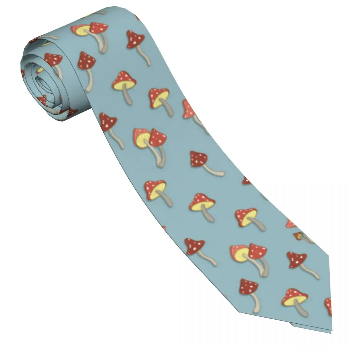 Casual Arrowhead Skinny Cute Mushrooms Tree Leafs And Berries Necktie Slim Tie For Party Formal Tie