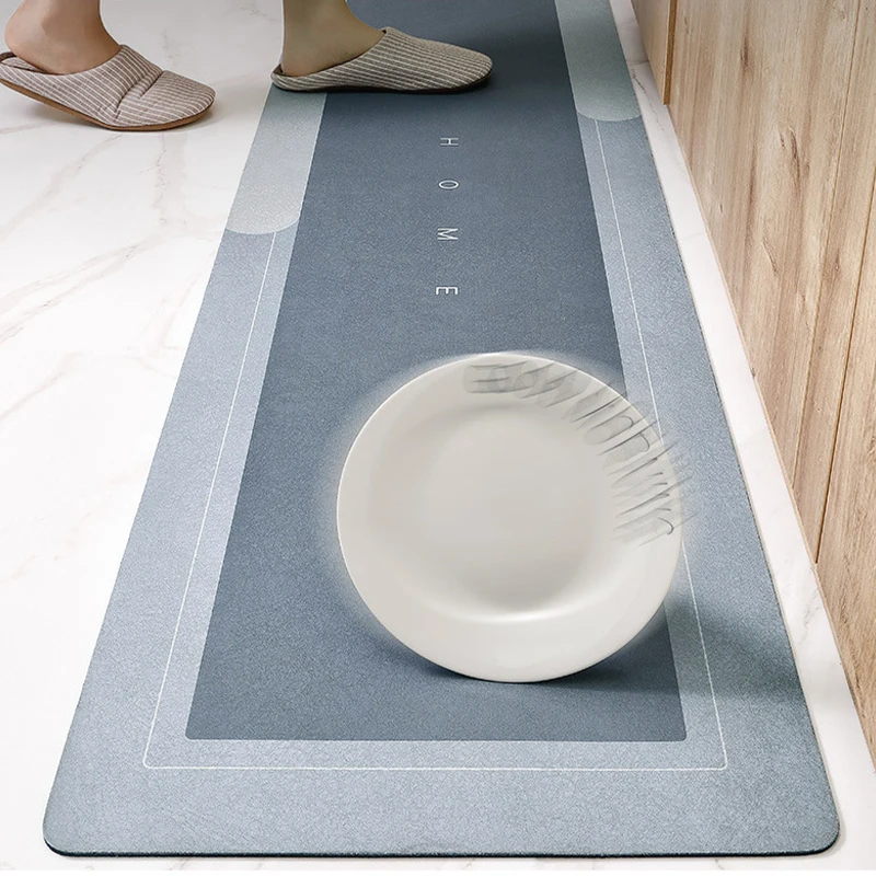 Diatom Mud Kitchen Mat Bathroom Super Absorbent Carpet Super Absorbent Pad Kitchen Floor Mats Wipeable Wash Long Strip Carpet