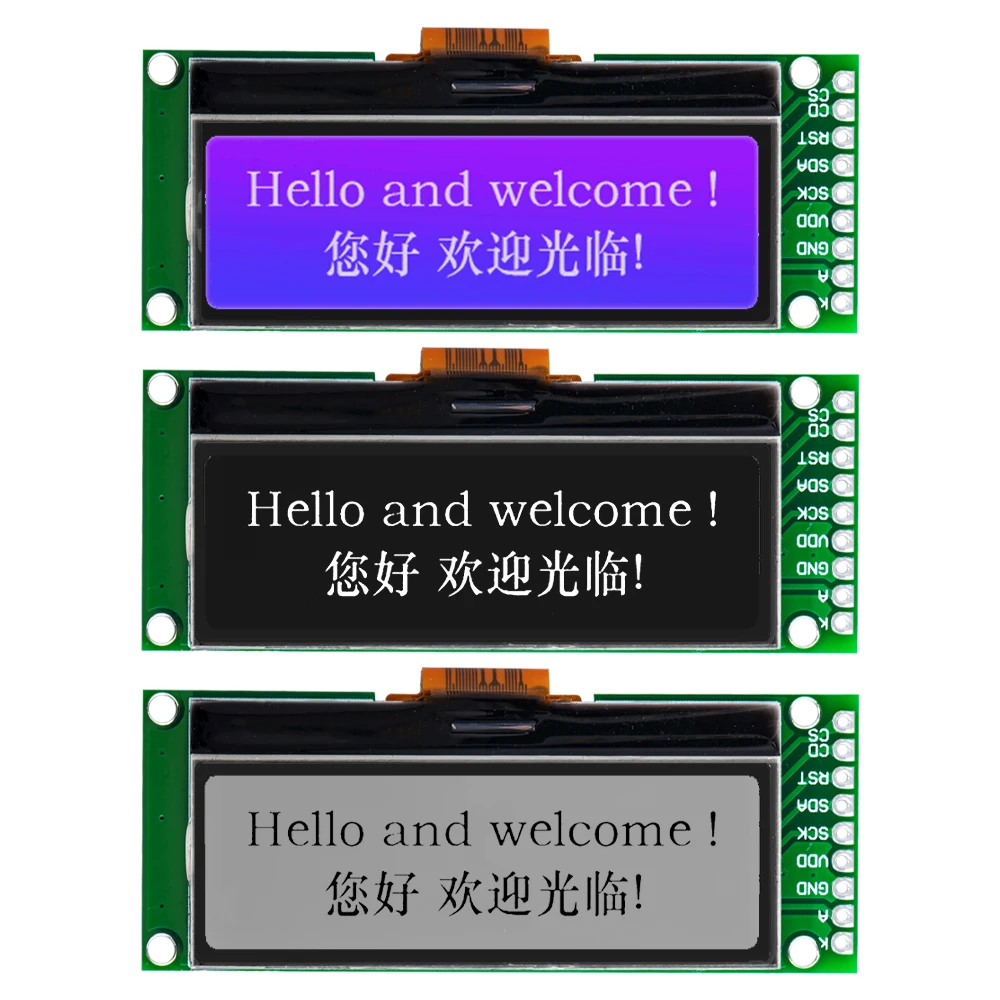 LCD19264 192*64 192X64 وحدة مصفوفة بيانية LCD شاشة عرض 3.3-5 فولت LCM المدمج في وحدة تحكم UC1609C مع إضاءة خلفية LED