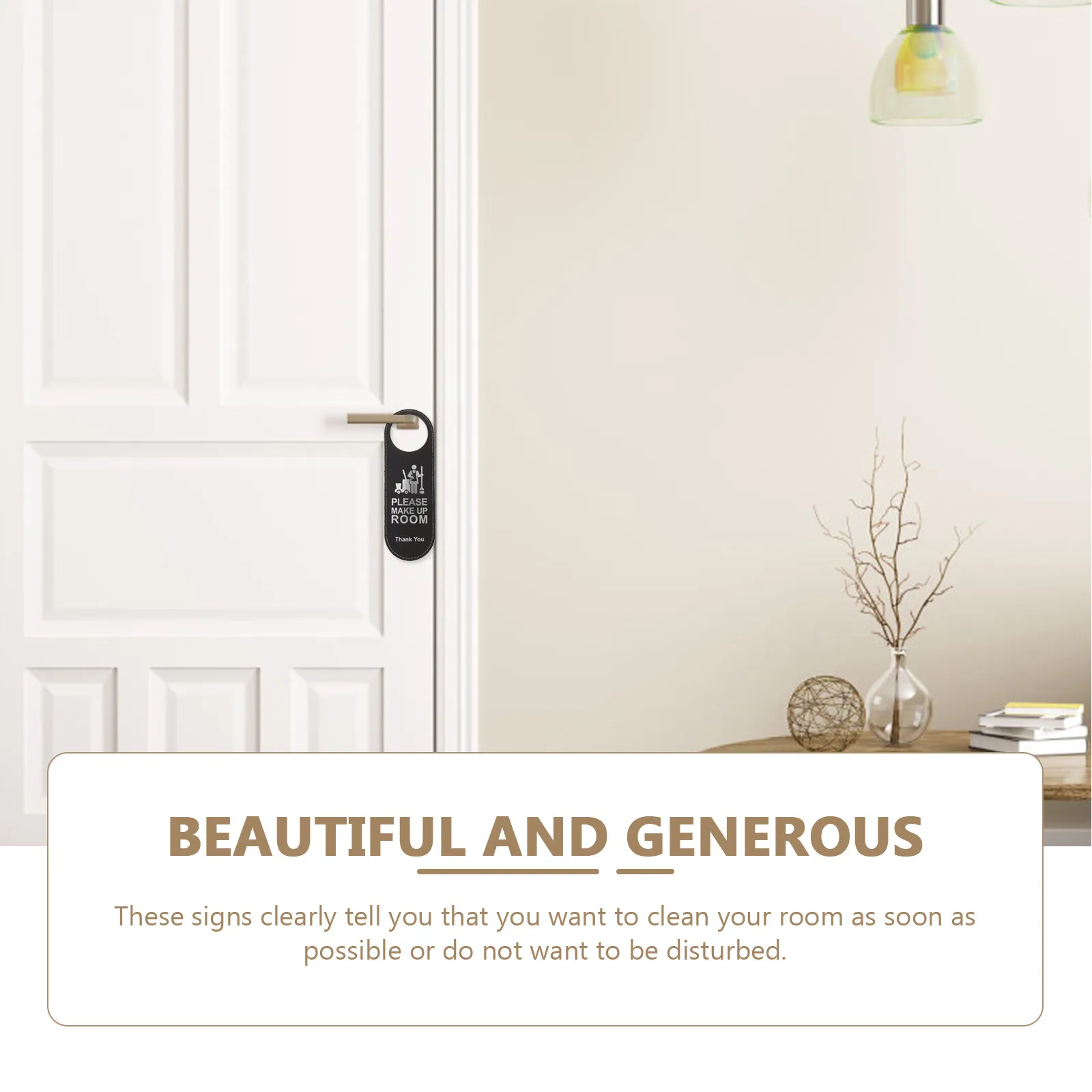 4pcs Do Not Disturb Door Hangers – PU Double-Sided Hotel Room Hanging Signs