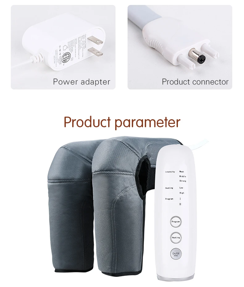 Air Bag Compression Foot Leg Massager 3 Intensity Electric Feet Massage Machine With 2 Massage Heating Levels & 3 Mode