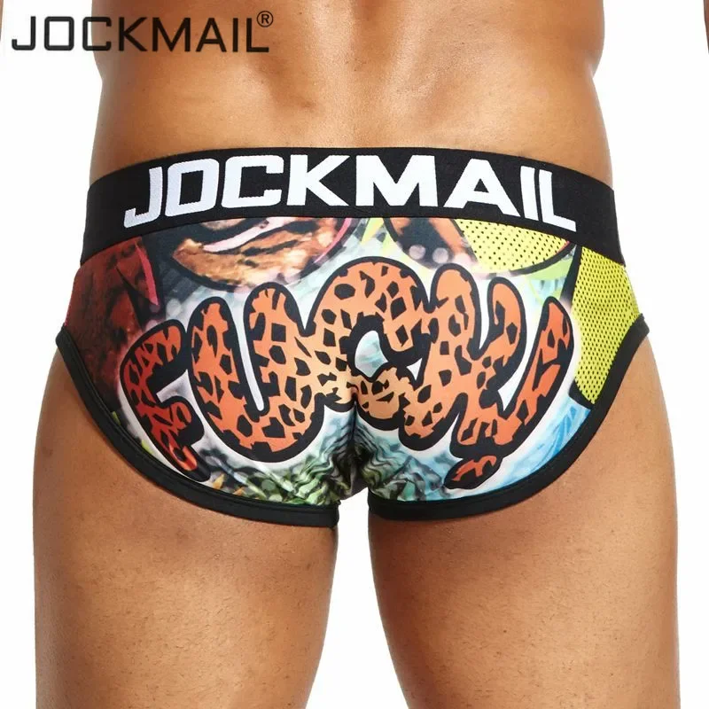 Animal Cartoon Print Men Underwear Nylon Ice Silk Sexy Men Briefs Breathable Slip Cueca Gay Male Panties Underpants Briefs