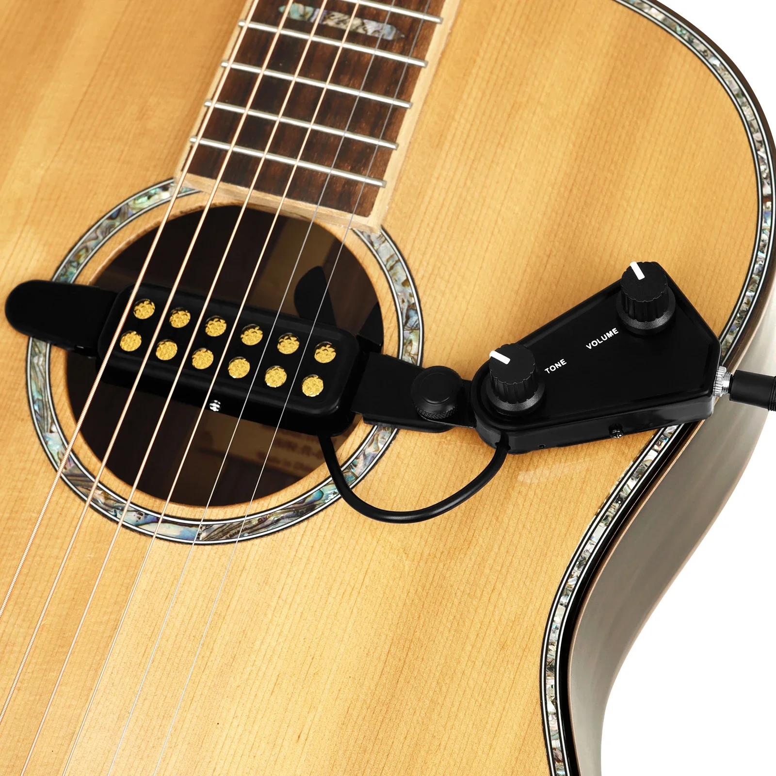 Guitar Pickup Acoustic Guitar Sound Hole Pickup Magnetic Transducer with Audio Cable Guitar Instrument Parts & Accessories