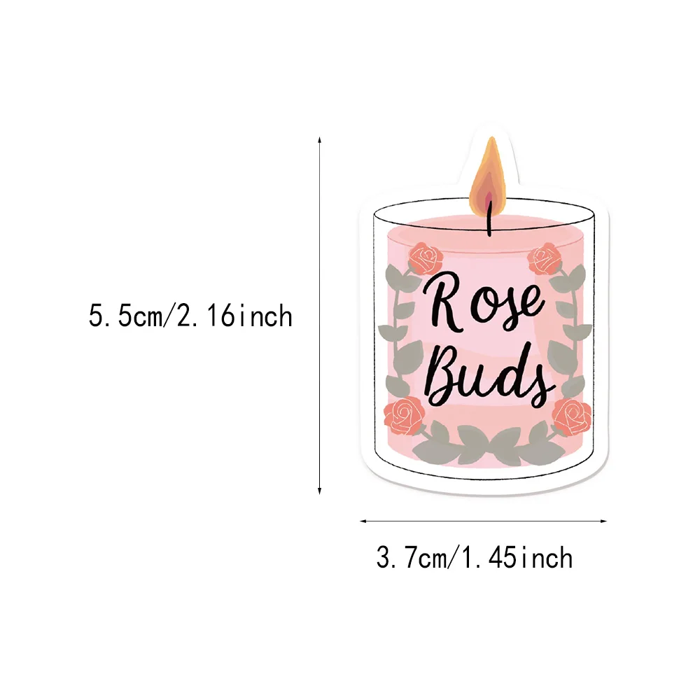 50PCS Candle Aromatherapy Graffiti Sticker DIY Handbag Luggage Skateboard Water Cup Notebook Waterproof Sticker