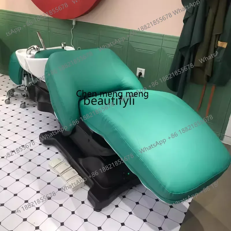 

Новое высококачественное кресло для шампуня, парикмахерская, промывочная кровать, простая полулежачая кровать для салона, керамическая раковина