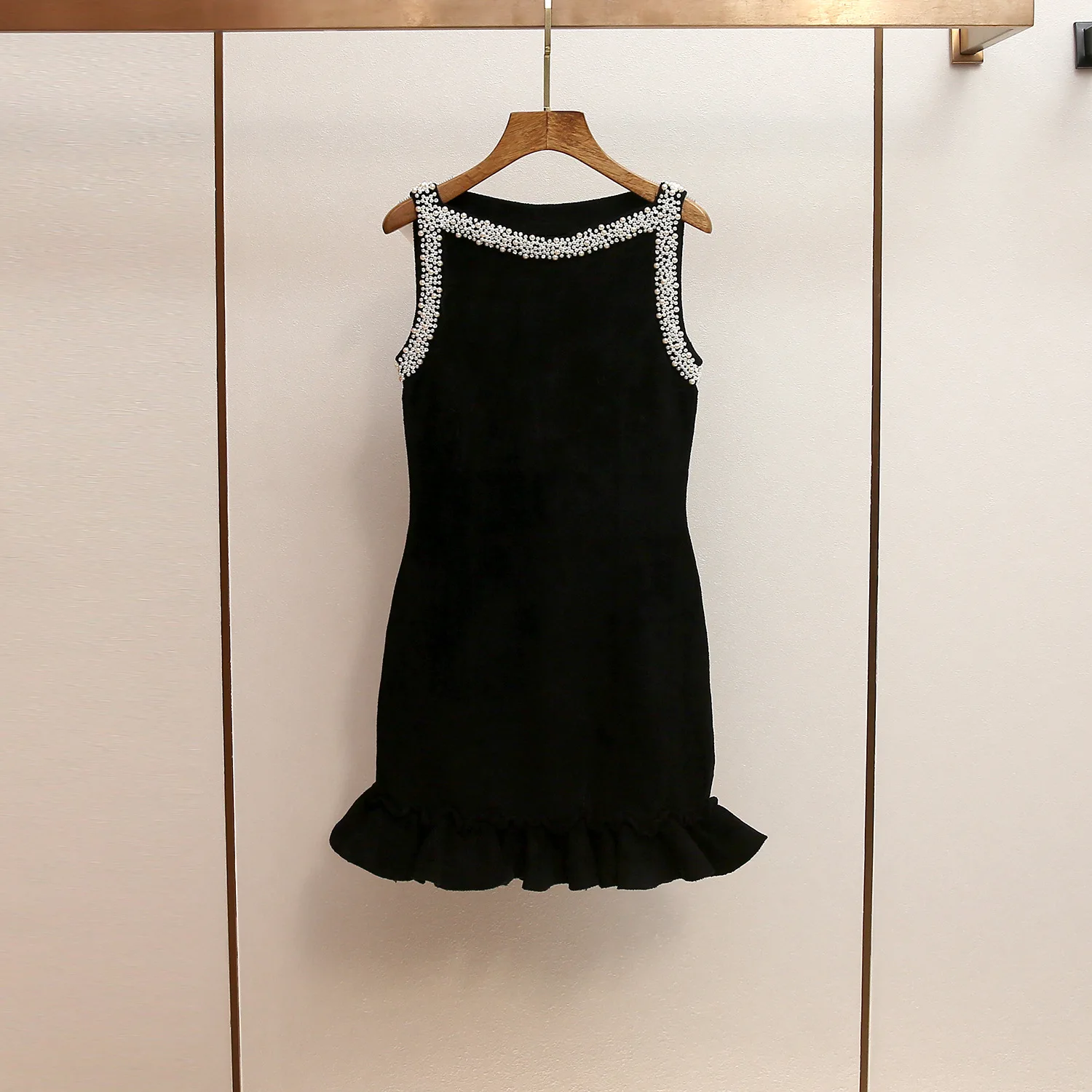 S-home outono inverno novo sle pesado embelezado plissado splice colete sentir veludo dr feminino cintura alta floral a linha saia