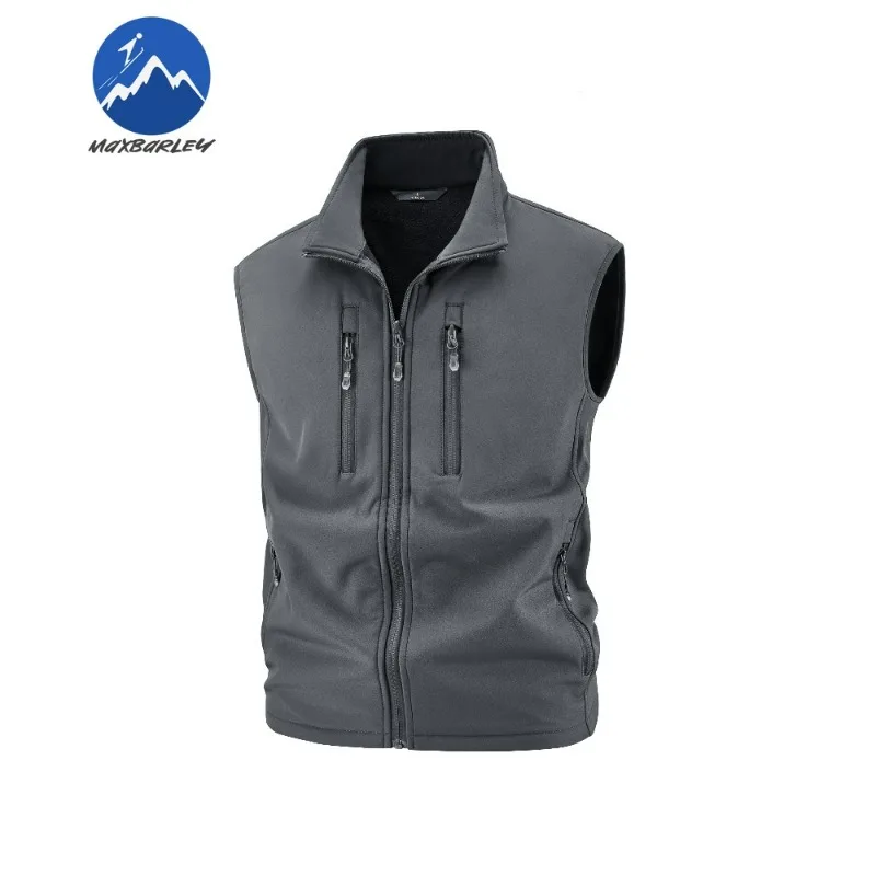 Maxbarley Mens Softshell Waistcoat 2025 Luxury Elegant Camping Thermal Sleeveless Coat Premium Travel Windproof Gorpcore Wear