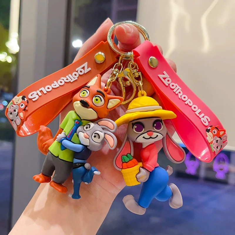 Gantungan Kunci Bahan PVC Zootopia Judy, Gantungan Tas Boneka Kartun, Dekorasi Gantungan Kunci Mobil