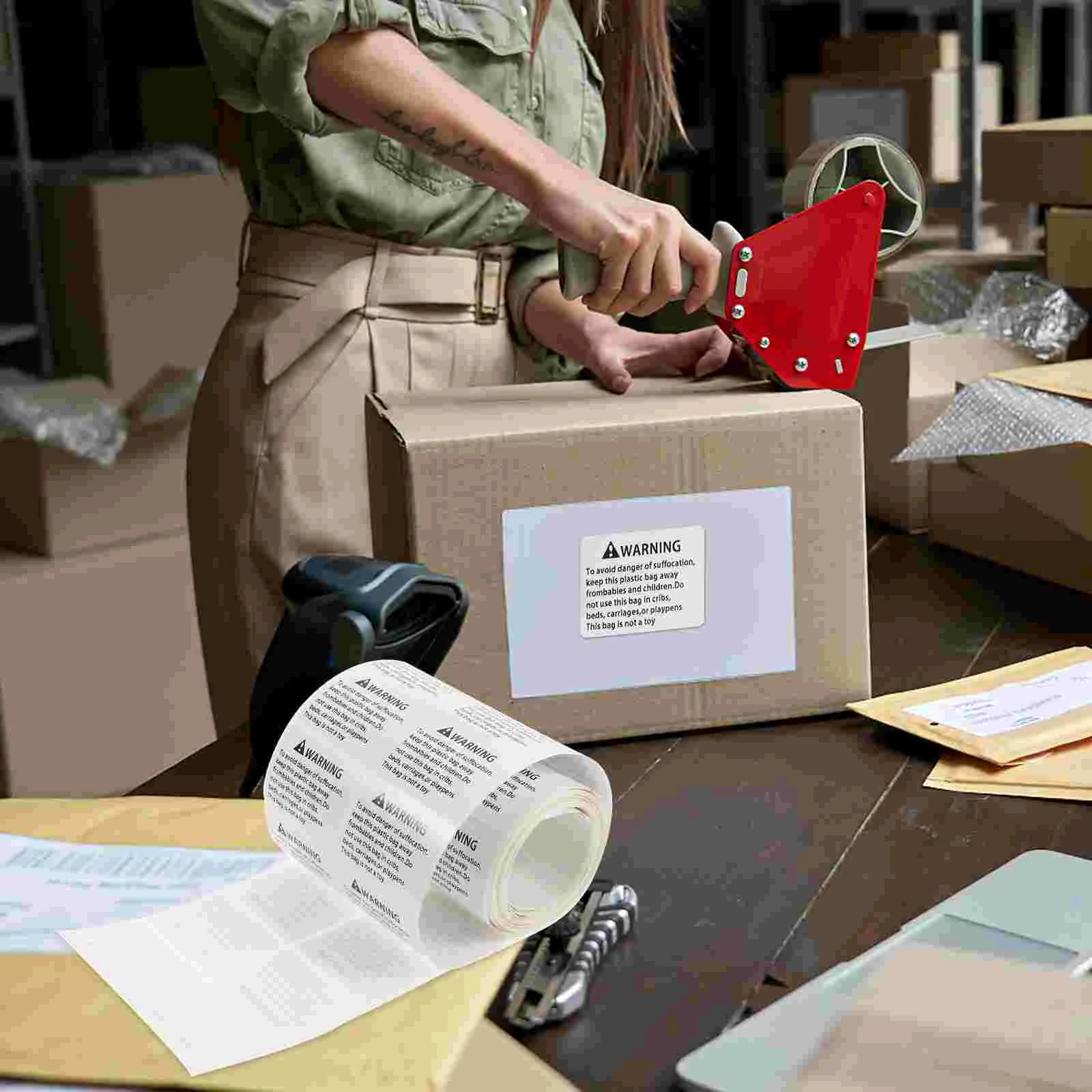 Anti-suffocation Stickers Warning Decals Choking Sign Applique Packing Bag White