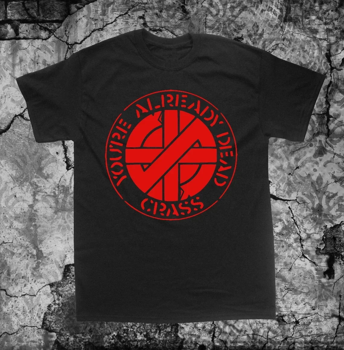 Crass 100% Cotton T Shirt Crust Anarcho Punk Rudimentary Peni Amebix Disorder Subhumans Dirt Icons of Filth Nausea Black Flag