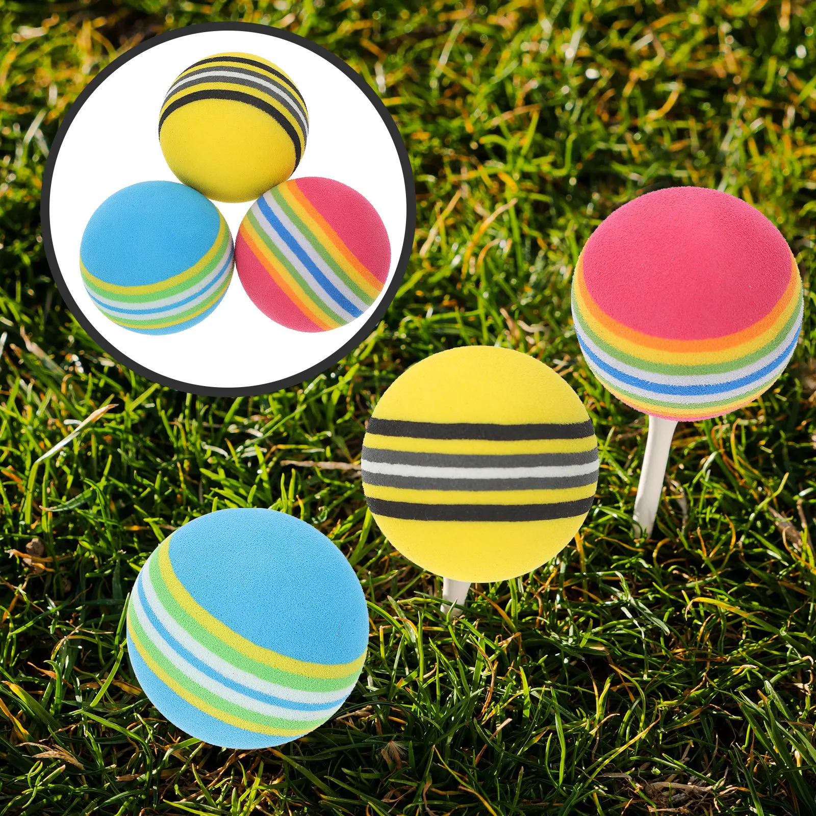 

30Pcs Golfing Practice Balls Eva Foam Indoor Training Balls for Kids Sports Pets Exercise Grip Strength Golf Training Games