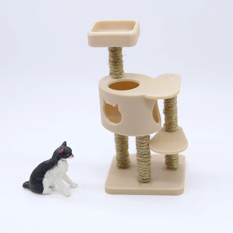 1/12 Dollhouse Simulation Pet Cat Climbing Frame Model Dollhouse Miniature Furniture Accessories Micro Scene Construction Props