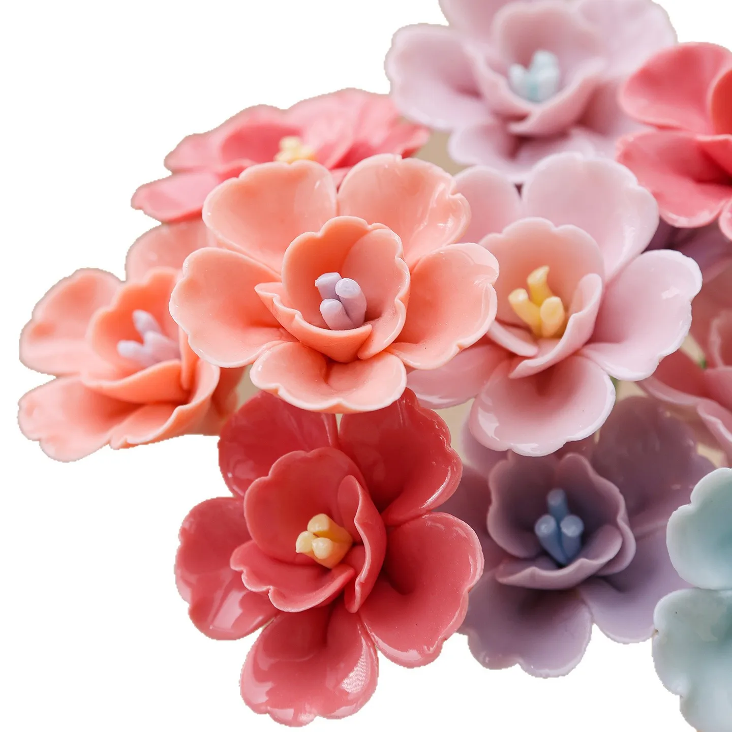 5 Stück Wildblumen Hochtemperaturbeständige Handgefertigte Keramik-Simulationsblumen Ewige Blumen für Geschenke und Heimdekoration – Detail 1