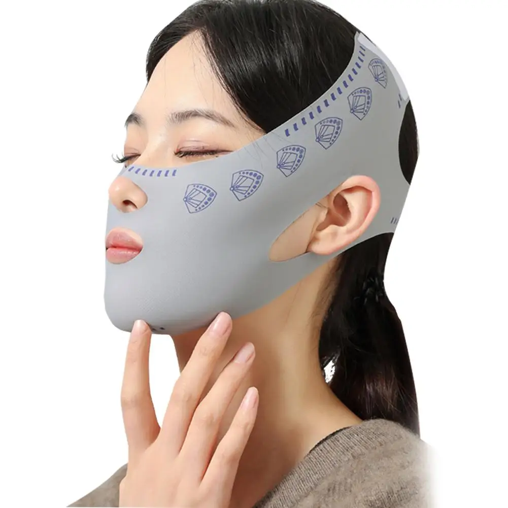 1pc riutilizzabile V Face Bandage Shaper grey Women Facial Slimming Lift Up Belt riduce il doppio mento Face Thining Bandage strumento per la cura della pelle