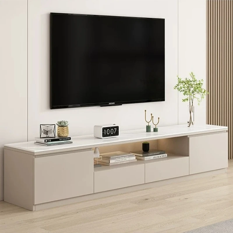 Living Room Furniture Rock Slab TV Cabinet Living Room Solid Wood Drawers Entertainment Display Floor Mid Century Tv Stands