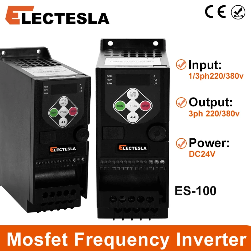 380V or 220V VFD Variable Frequency Drive Vector Control Converter Inverter 0.75/1.5/2.2KW Motor Speed Controller RS485