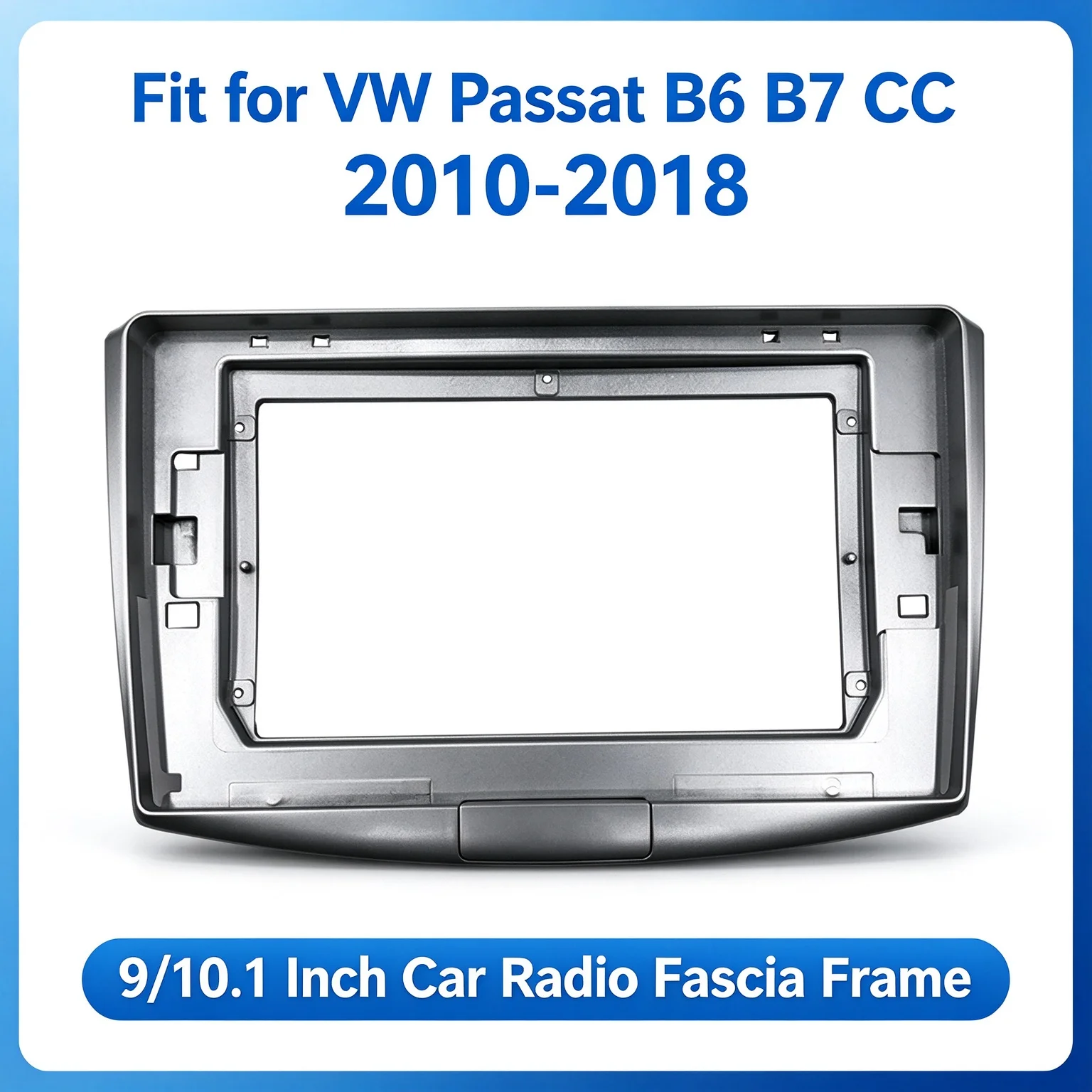 9/10.1 Inch Car Radio Fascia Frame for VW Passat B6 B7 CC 2010-2018 Android Center Console Dash Panel