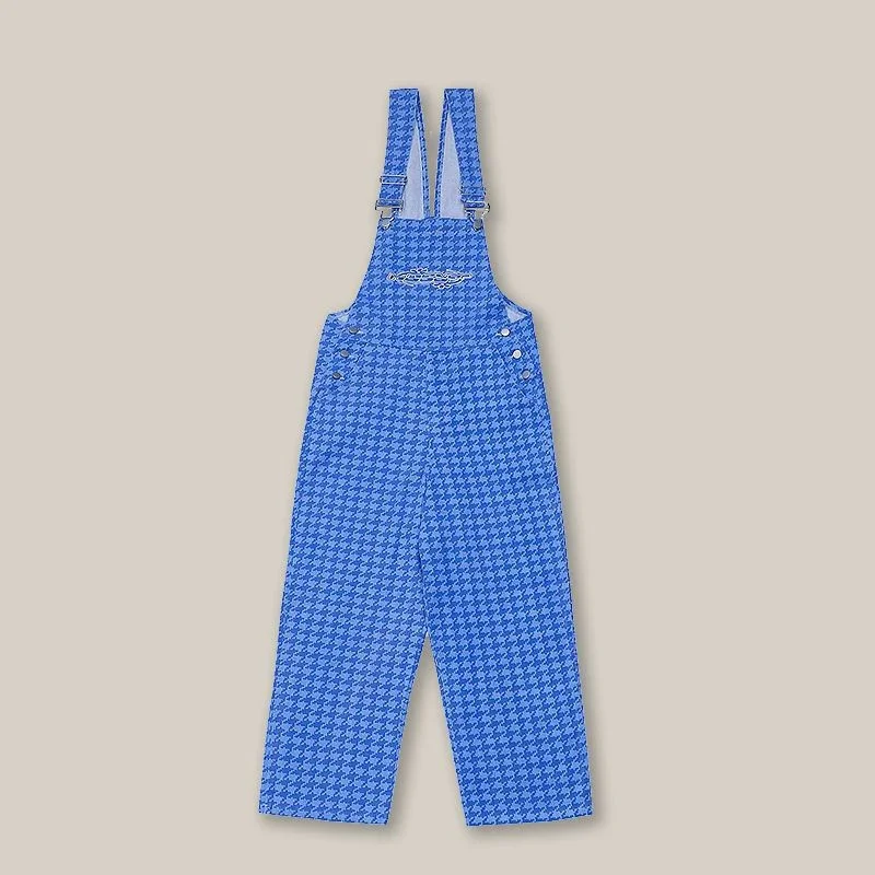 High Street Pink Plaid tute donna coreano sciolto un pezzo abiti donna autunno gamba larga pantaloni tuta 2023 nuovo Vintage