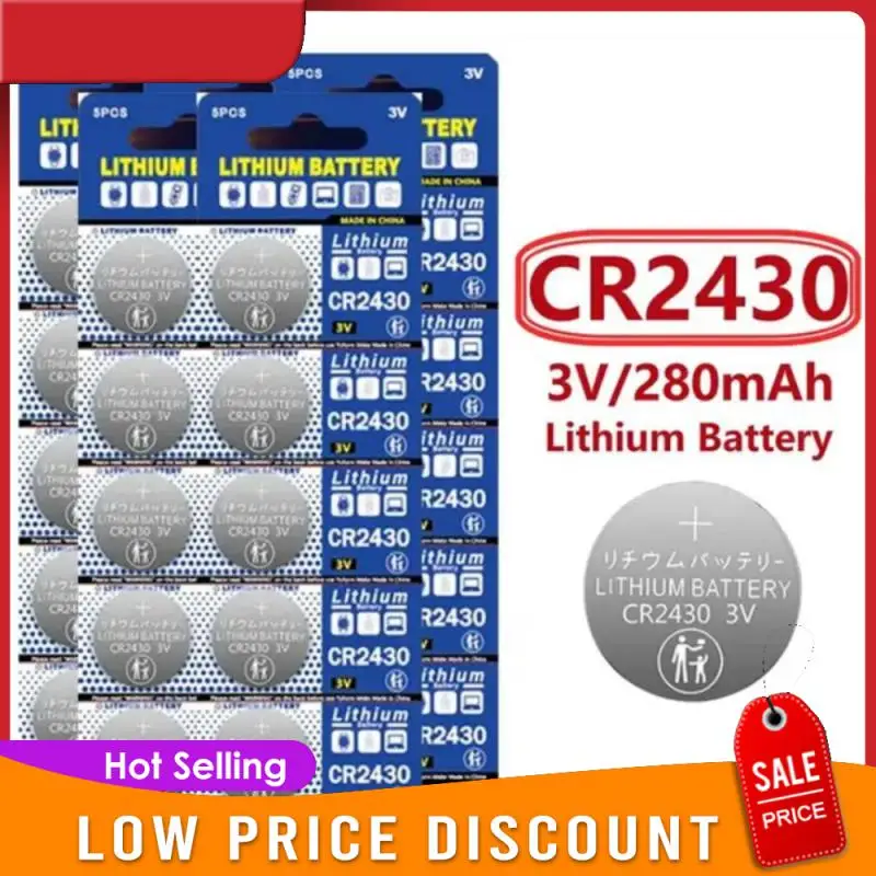 NEW CR2430 3V Lithium Battery CR 2430 DL2430 BR2430 280mAh Button Coin Batteries for Key Fob Watch Alarm Clock Remote Control