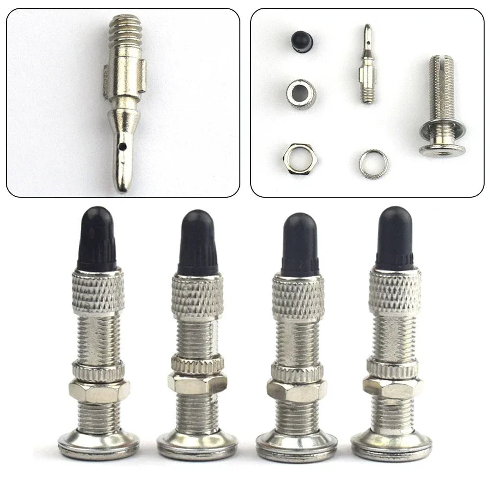 SPORTFUNSF 4pcs Bicycle Tubeless Valve Core Mountain Bike Dunlop Valve Core Replacement Repair Tools Cycling Bicycle Accessories