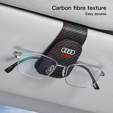 자동차 가죽 안경 클립 썬 바이저 선글라스 카드 상자 Audi Quattro Sline A3 A4 A6 A5 Q5 A1 Q7 Q3 Q2 Q8 A7 A8 TT S1 SQ5