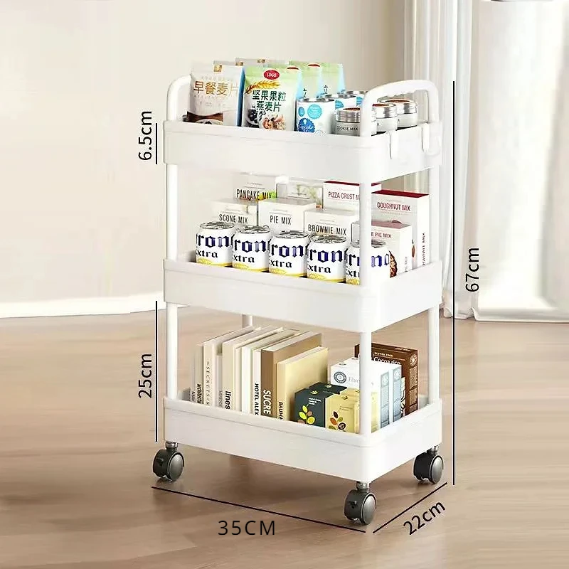 2/3/4 Tier Rolling Cart Storage Shelf Large Capacity Movable Gap Storage Rack Kitchen Bathroom Organizer Snack Cosmetic Holder