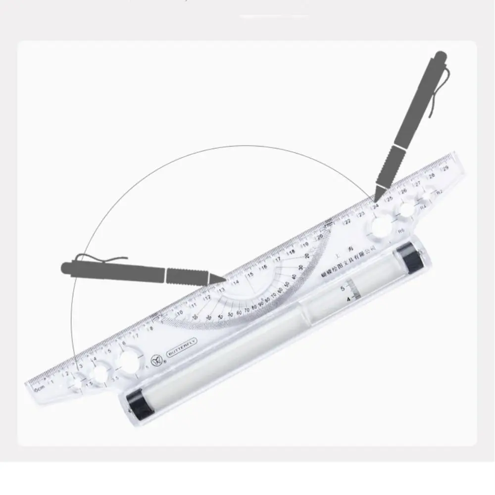 Pulley Centering Multi-purpose Rolling Ruler Drawing Tool Parallel Compass Ruler School Stationery Protractor Curve Ruller