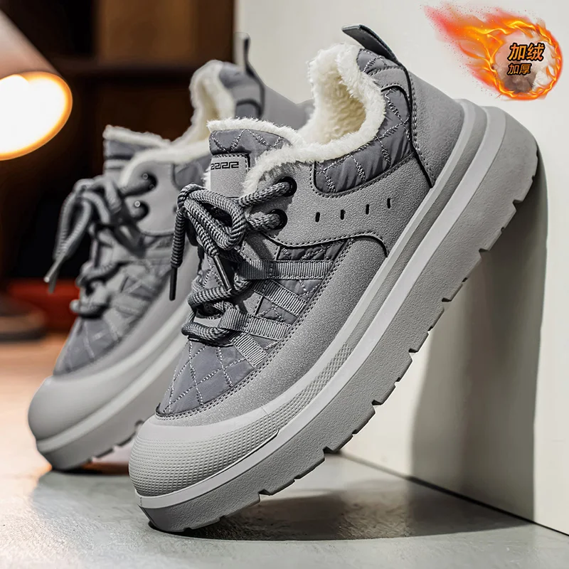 

Snow boots men's 2025 new Northeast cold resistant cotton shoes winter shoes warm and plush thick couple bread shoes