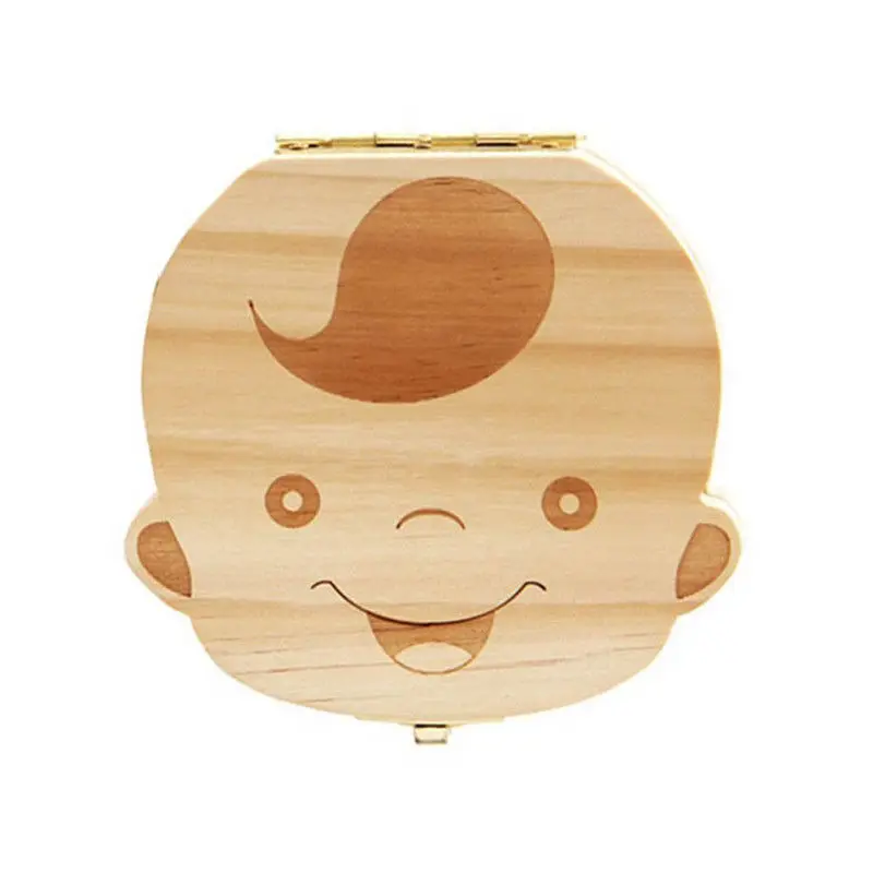 Baby Tanden Keepsake Box Baby Tanden Doos Organizer Kids Bladverliezende Opslag Verzamelen Houten Opbergdoos Zuigeling Geschenkdoos