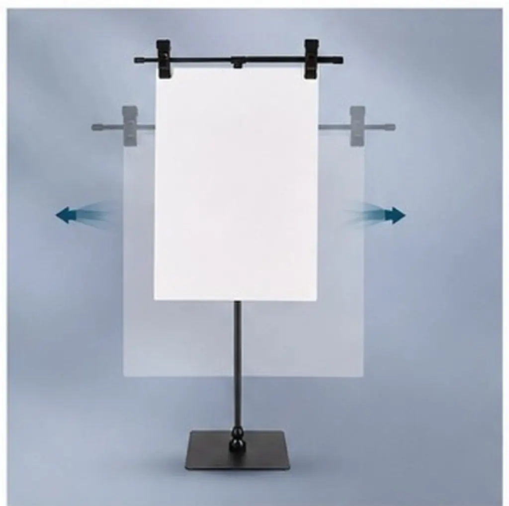 2Pcs T Shaped Poster Holder Clip Adjustable Tabletop Banner Display Desktop Sign Stand Commercial Advertising Rack