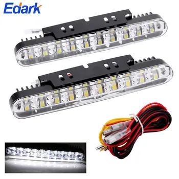 2Pcs/Set Car SUV Trucks 12V 30 LED Daytime Running Light Driving Lamp White DRL Amber Turn Signal Fog Lamp Bright Strip