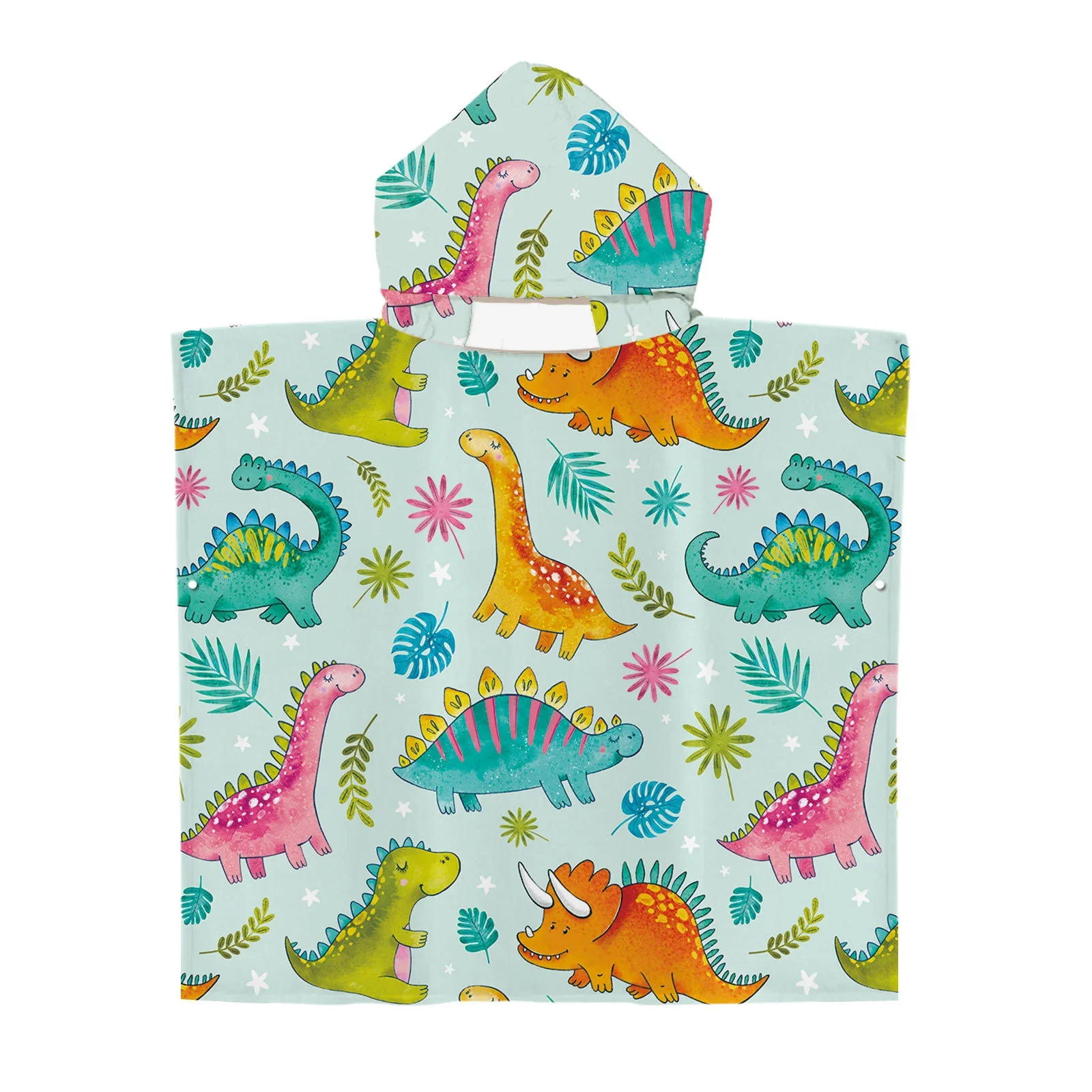 Dinosaur Hooded Cloak Infant Bathrobe Bath Towel Microfiber Kid Beach Cape Wearable Adult Parent-Child Changing Poncho Bathrobe