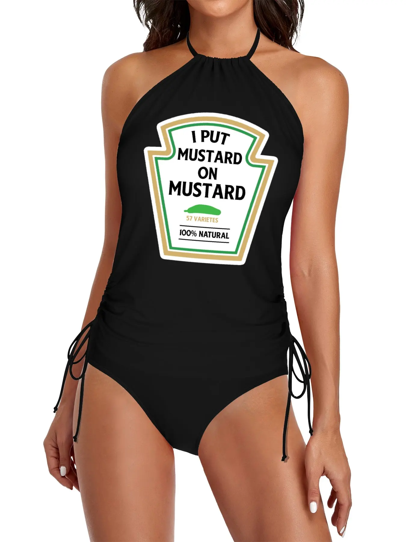 

I put mustard on my mustard Split Swimsuit Set bikinis 2025 Women's bathing suits swimsuit 2025 female