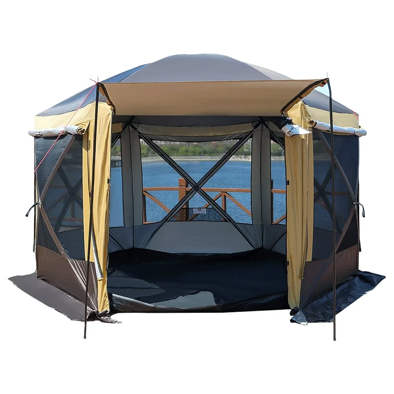 Hexagon Canopy Automatic Wind-proof Mosquito-proof Rain-proof Dinner Meeting Camping Vehicle Outdoor Tents